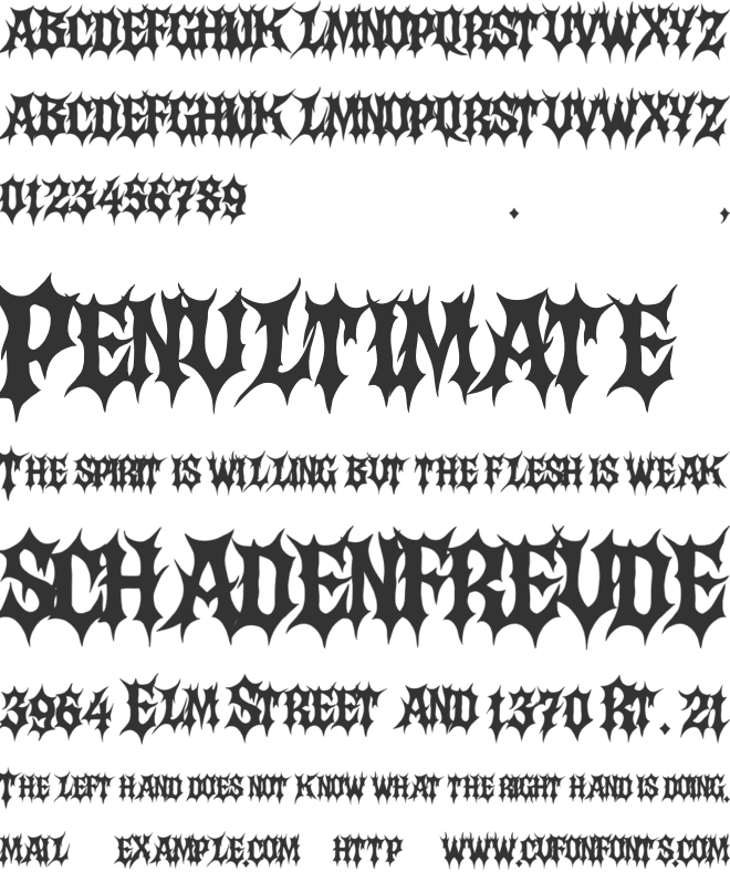 Darkness font preview