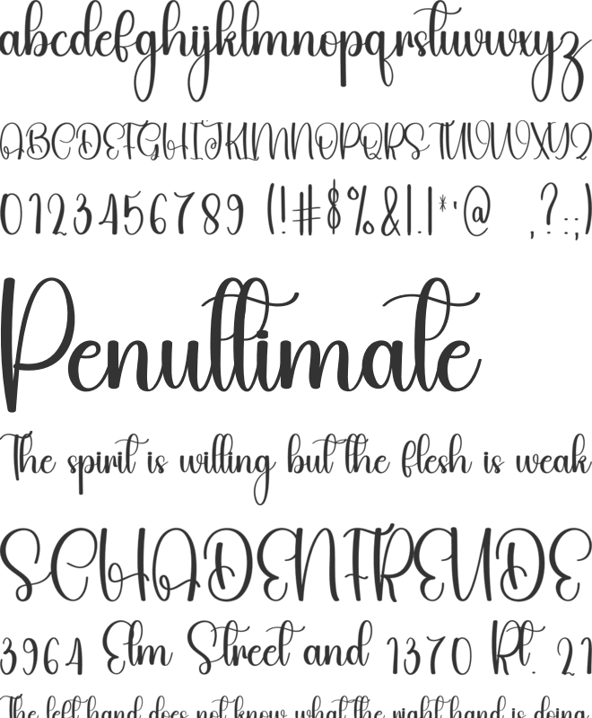 Baby Hunter font preview