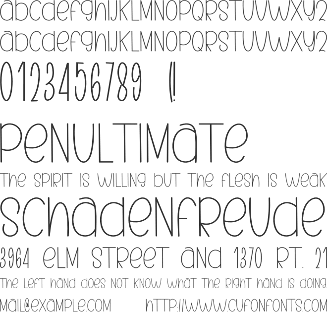 Cute Alligator font preview