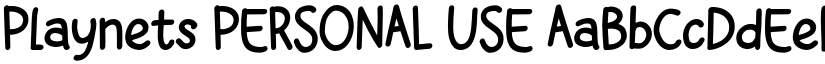 Playnets PERSONAL USE font
