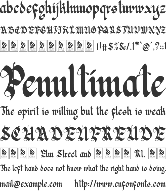 Kejddart font preview