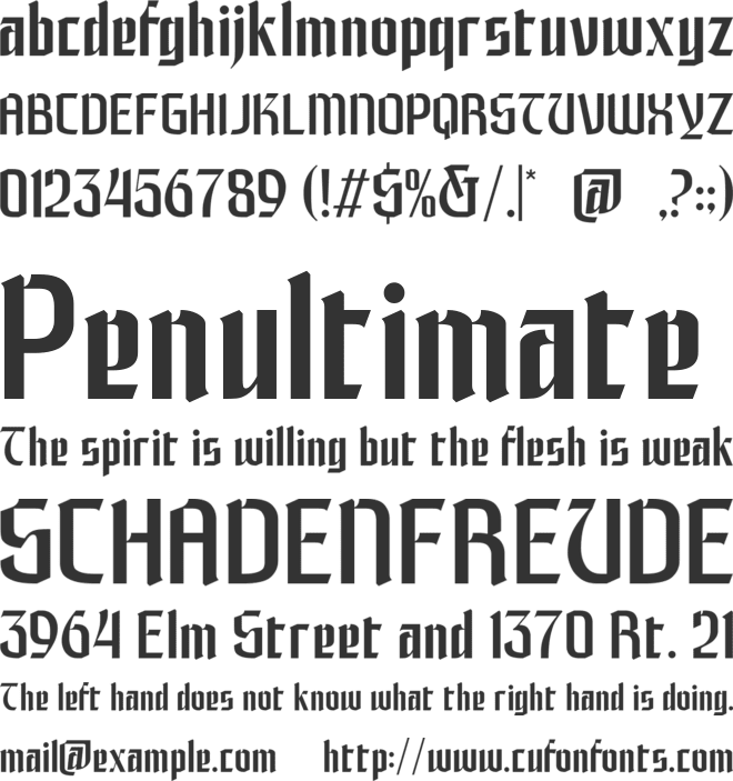 Toerah Shock font preview