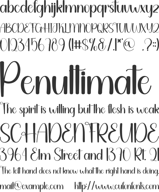 Underbold font preview