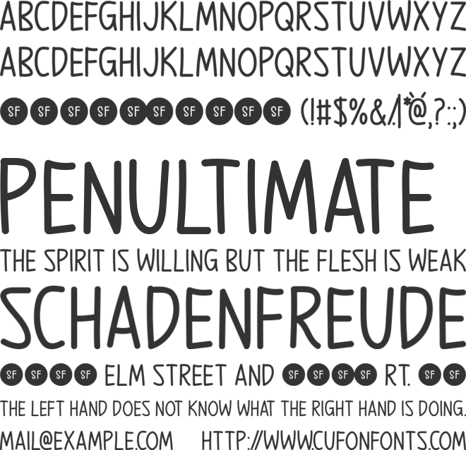 Mother Strength font preview