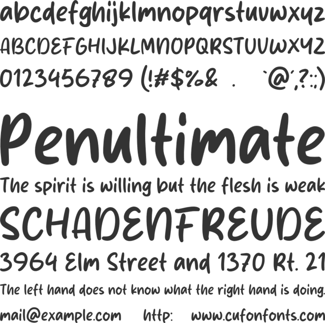 White Sugar font preview