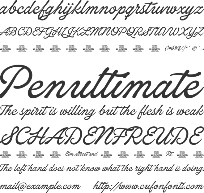Careera Script PERSONAL USE font preview