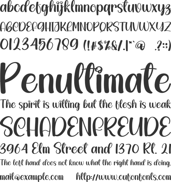 Going Back font preview