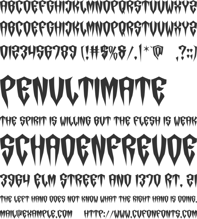 Gremors font preview