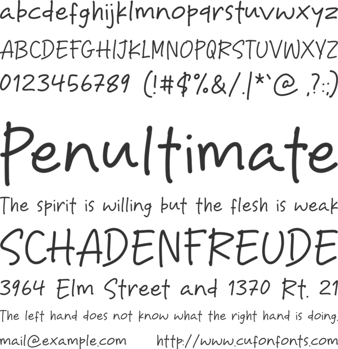 Hope Take font preview