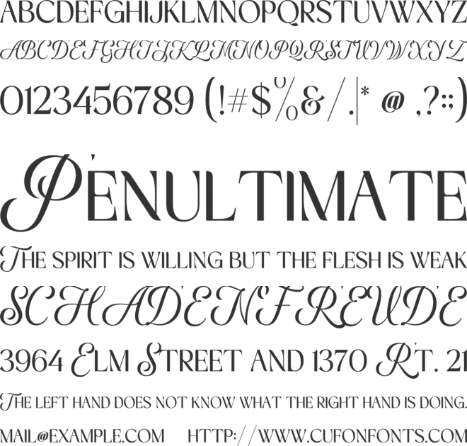 Aurahives font preview