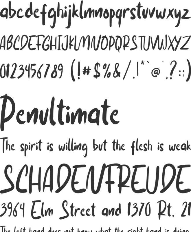 The moments counts font preview