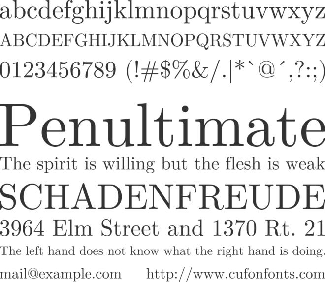 Latin Modern Math font preview
