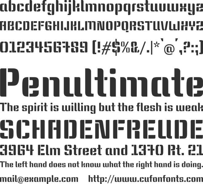 Keania One font preview