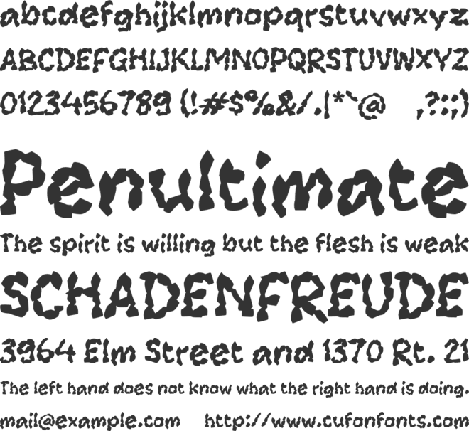 Vadlore font preview