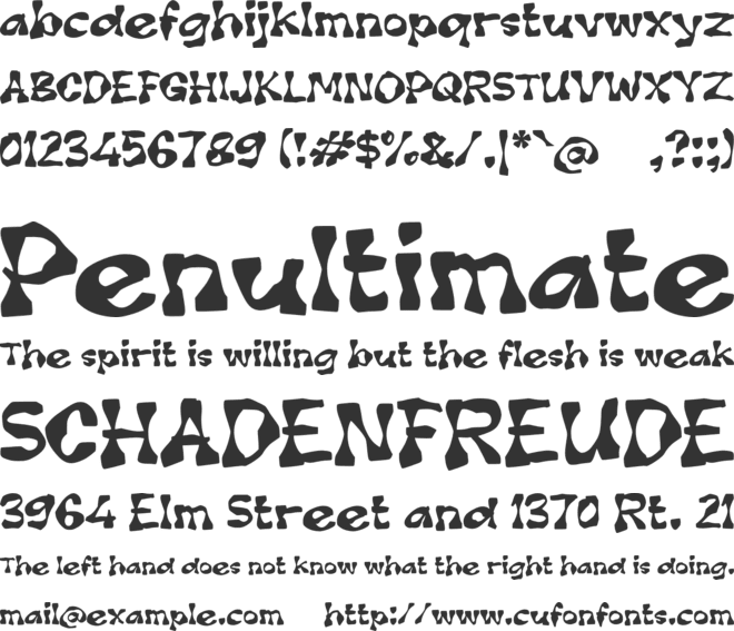 Vacowenda font preview