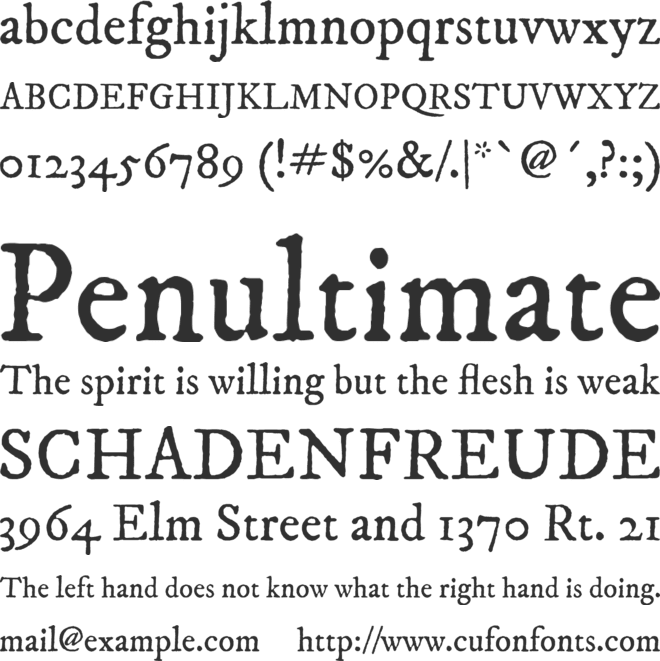 IM FELL DW Pica font preview