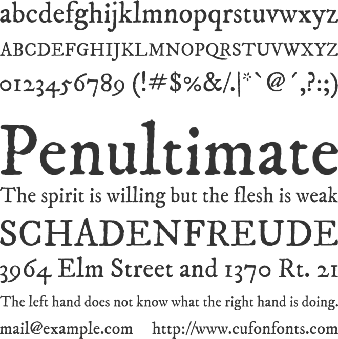 IM FELL DW Pica font preview