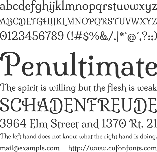 Milonga font preview