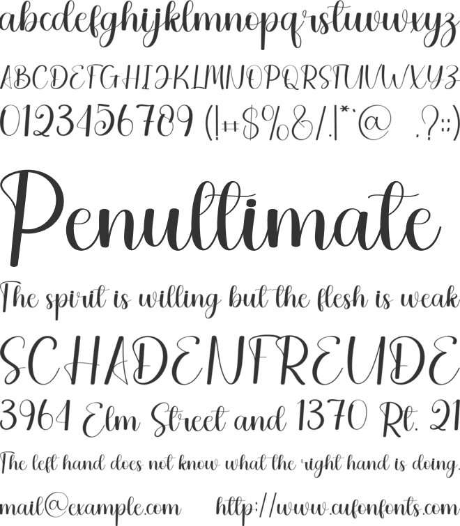 Writing Valentine font preview