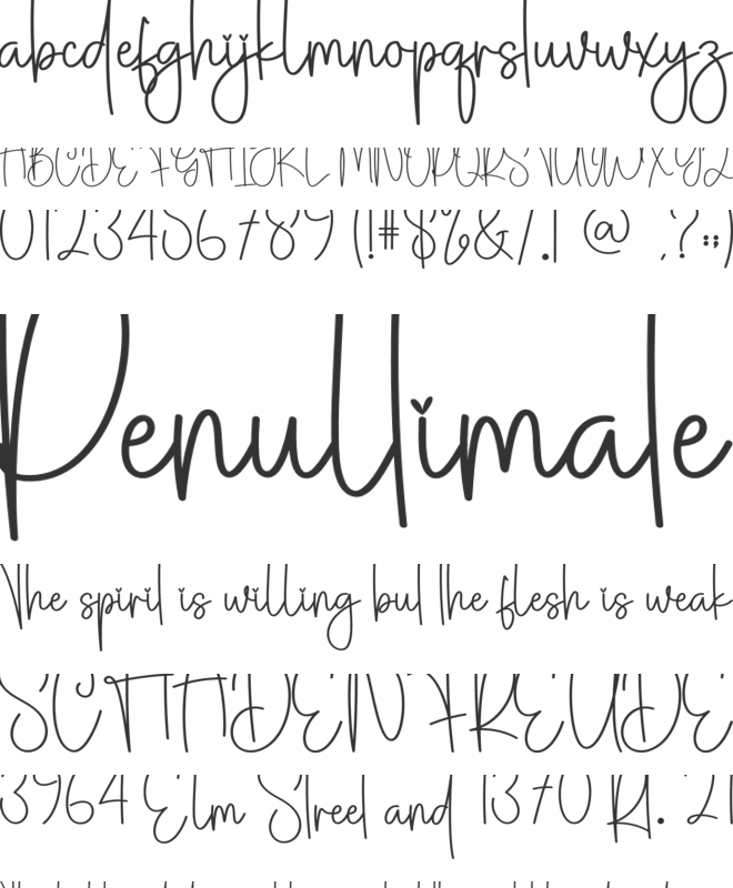 Gloves Christmas font preview