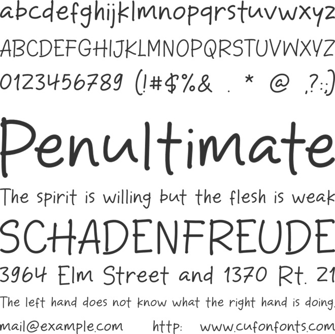 Take Print font preview