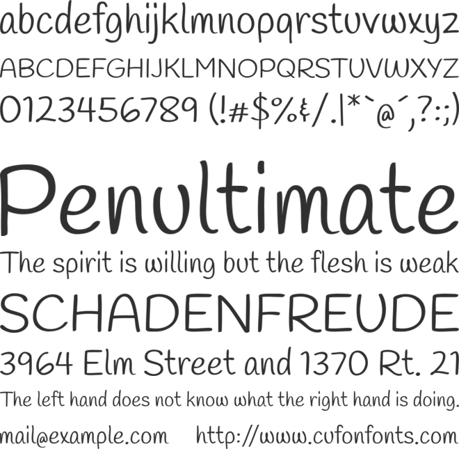 Handlee font preview