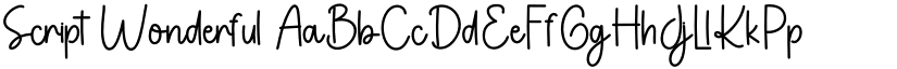 Script Wonderful font