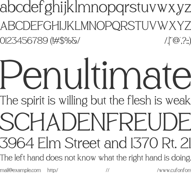 Thelion font preview