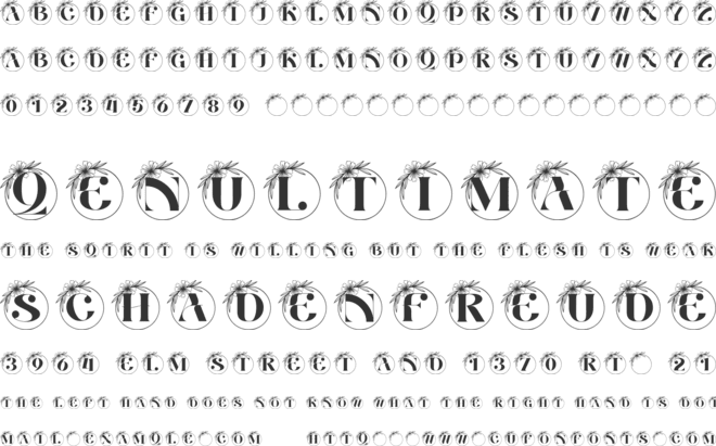 Floral Charm Monogram font preview