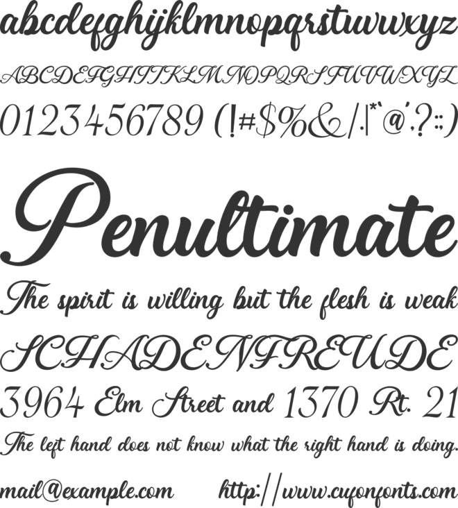 Dearllane font preview