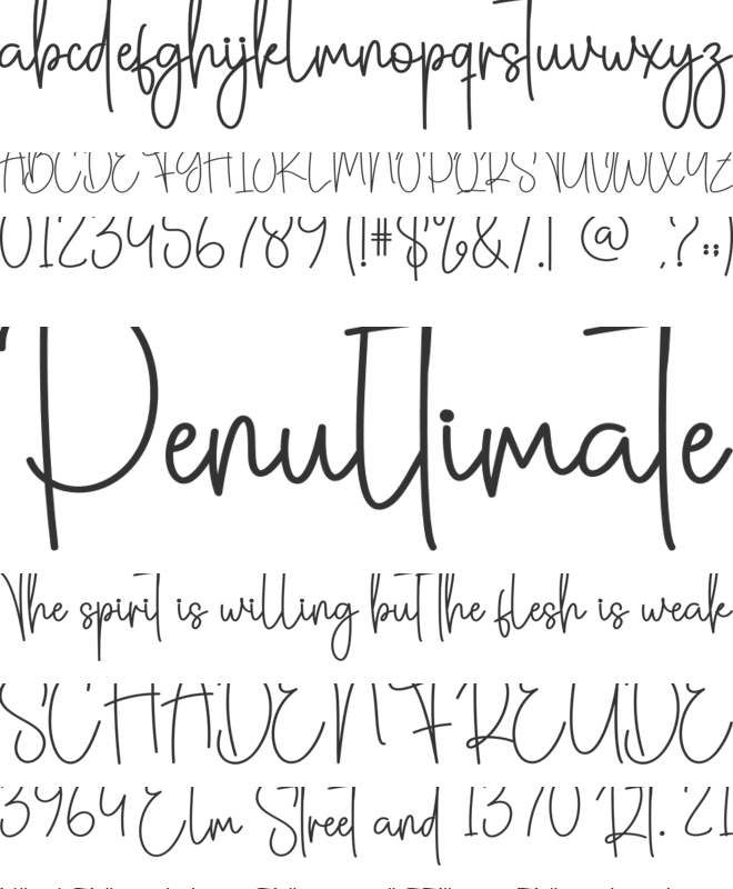 Bookmark font preview