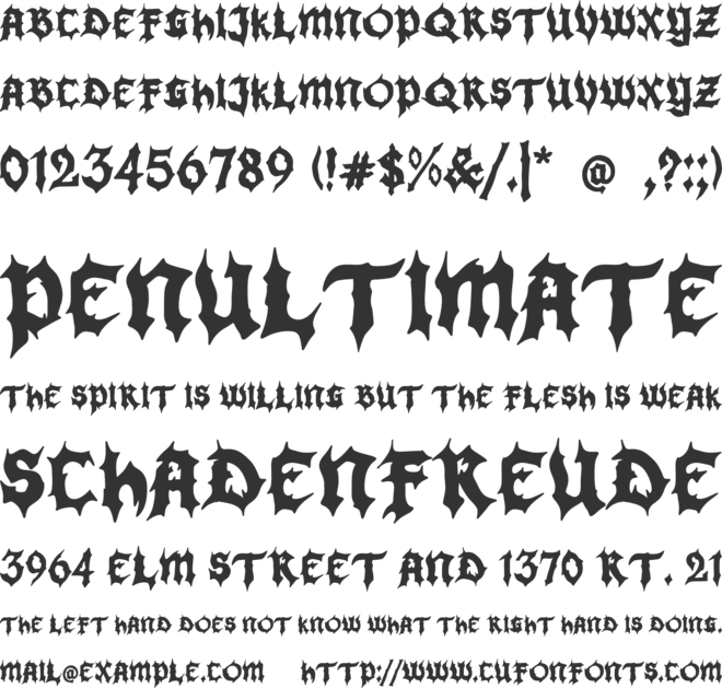 High Trash font preview