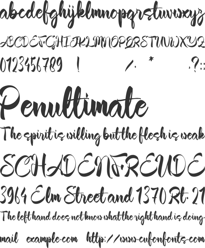 Garnite font preview