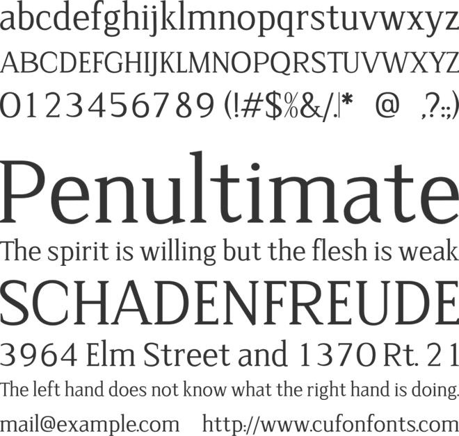 Carmine font preview