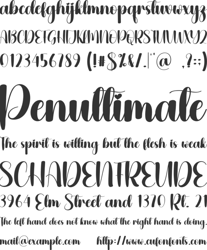 Raindrop font preview