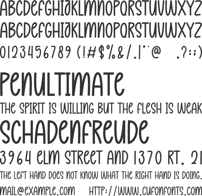 Misterday font preview