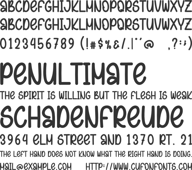 Shiny Morning font preview