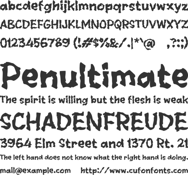 Vanjhon font preview