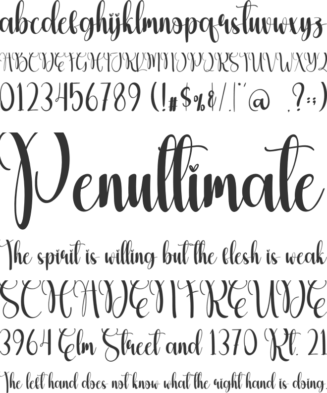 Pinetree font preview