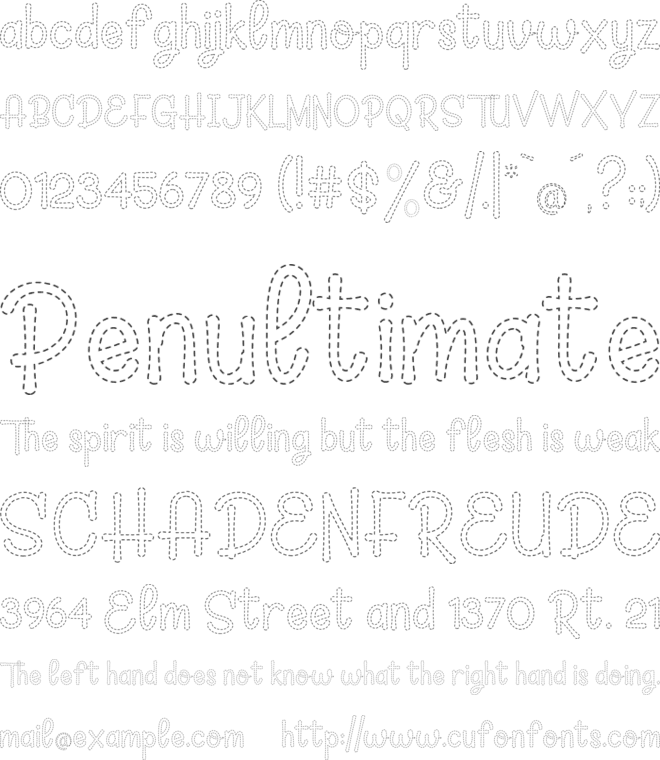Cool Baby stitch font preview