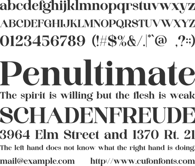 Milavora font preview