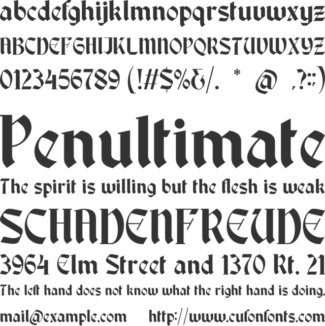 Break Roman font preview