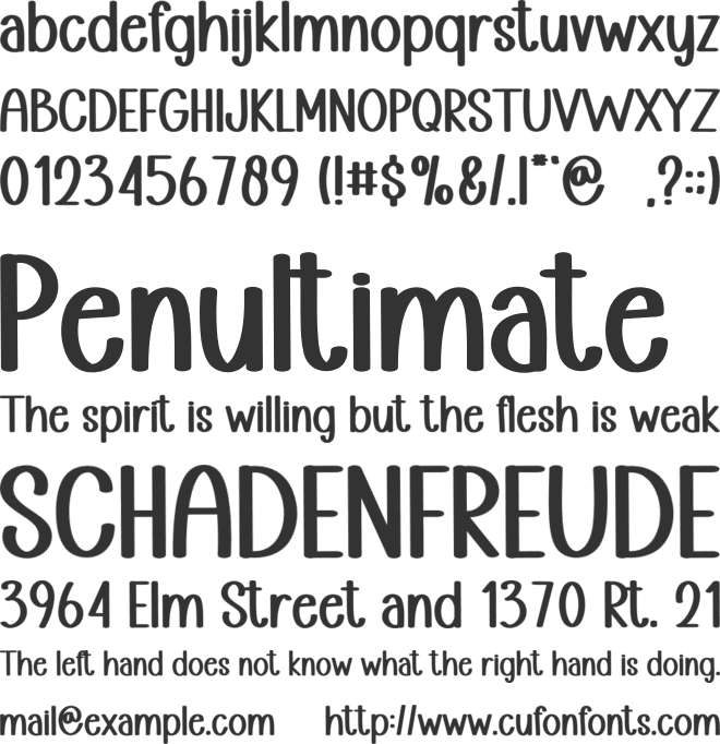 SWEET CHUBBY font preview