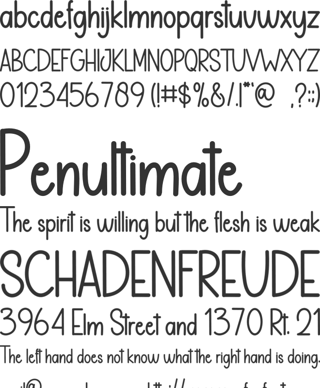 Reward February font preview