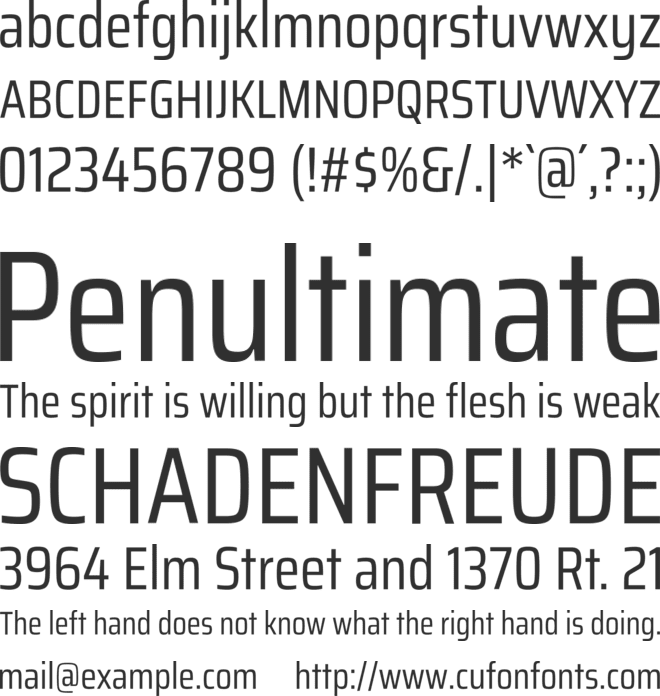 Saira Condensed font preview