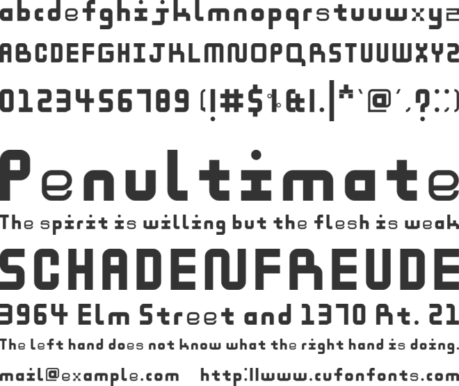 Aten New Font Exented  font preview