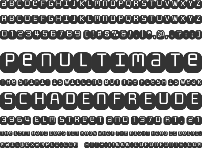 Monofett font preview