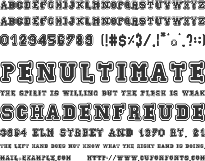 Echoline Varsity font preview