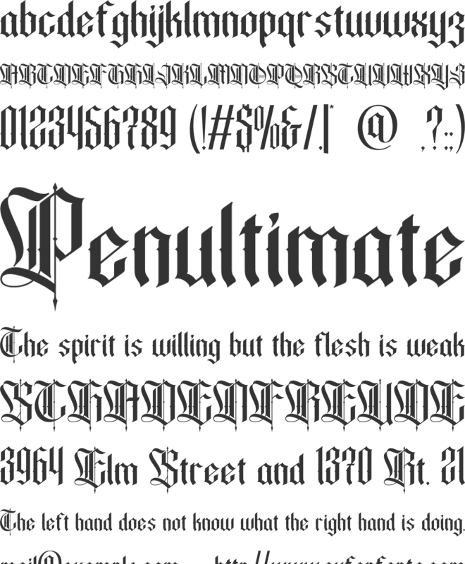 Bathory font preview