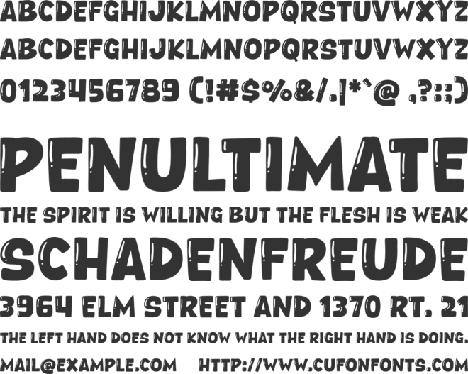 Postbook font preview